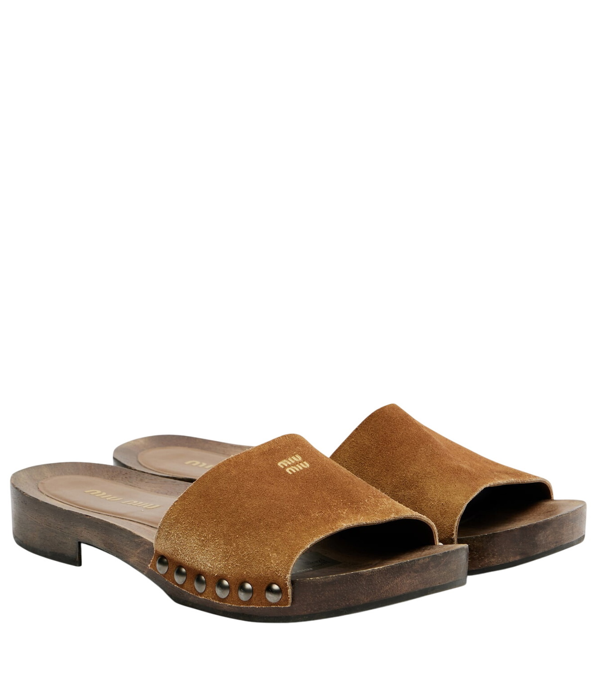 Miu Miu Logo Plaque Slides Miu Miu