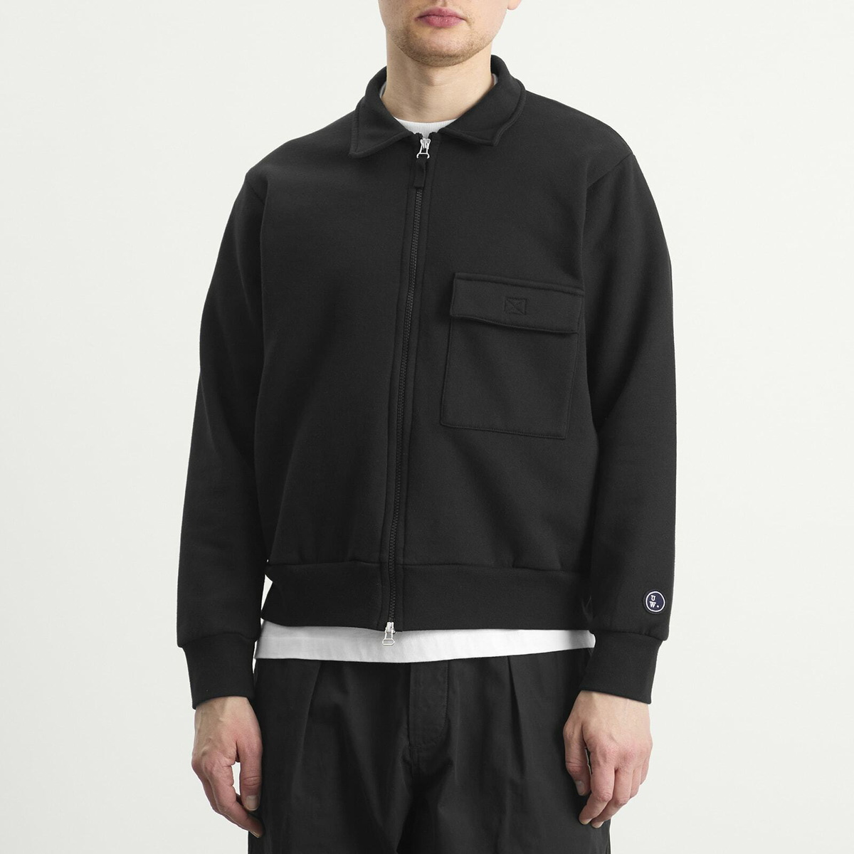 Universal Works Men's TylerZip Sweat Jacket in Black