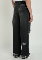 Amiri Funnel Repair Distressed Relaxed-leg Jeans Black