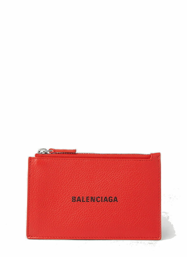 Photo: Balenciaga - Logo Print Card Holder in Red