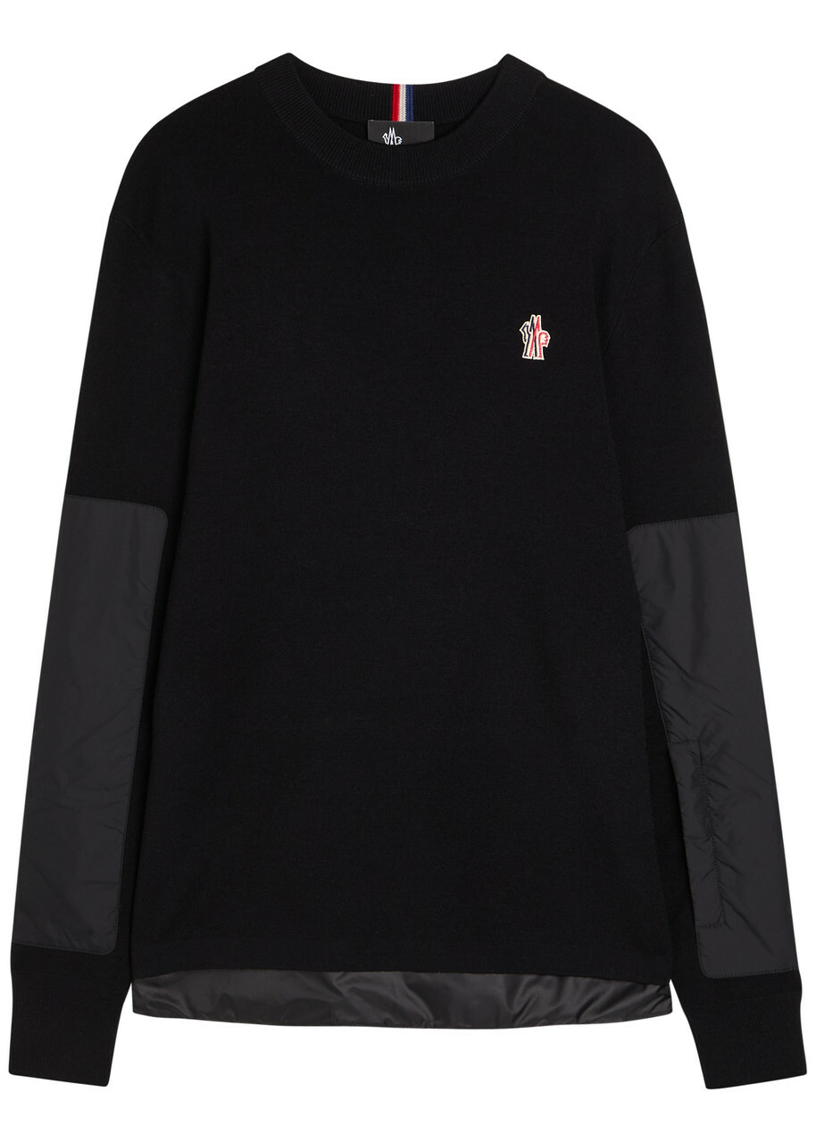Moncler Grenoble Panelled Wool-blend Jumper Black