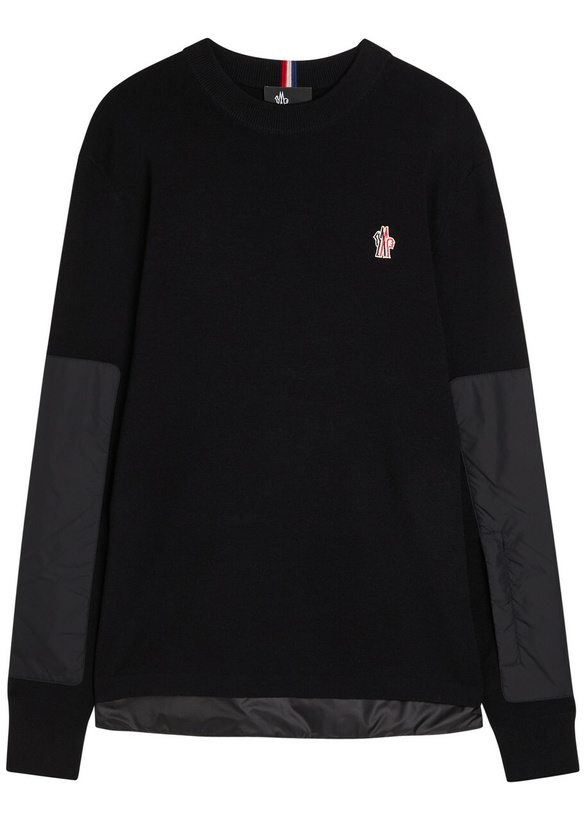 Photo: Moncler Grenoble Panelled Wool-blend Jumper Black