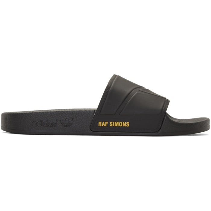 Photo: Raf Simons Black adidas Originals Edition Hold Firmly This Side Up Adilette Bunny Sandals