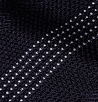 Drake's - 8cm Striped Knitted Silk Tie - Blue