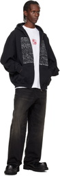 VETEMENTS Black 'Fuck Everything' Zip-Up Hoodie