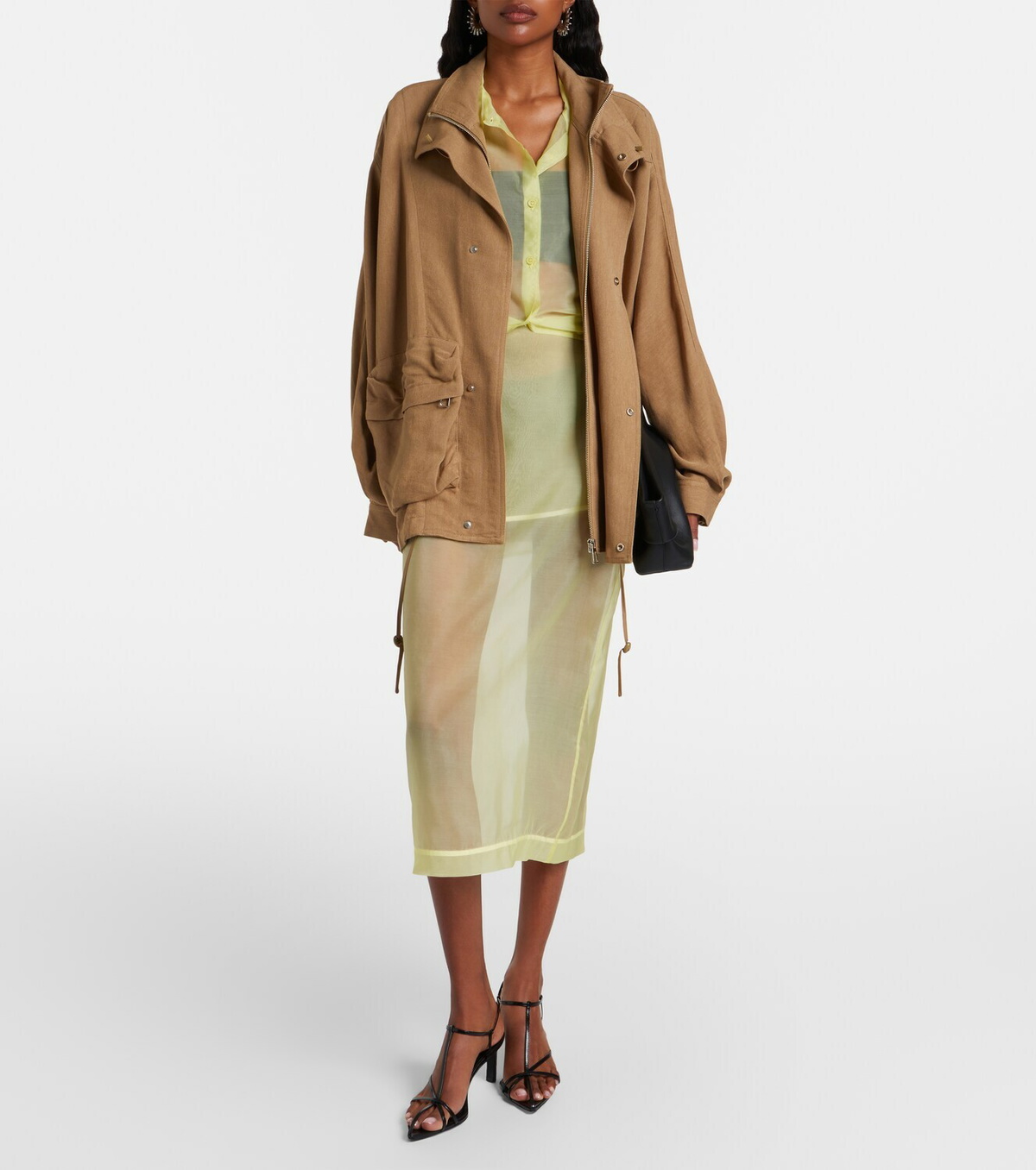 The Frankie Shop Peri sheer silk-blend shirt