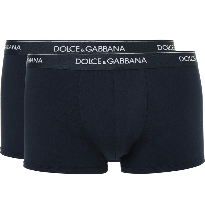 Photo: Dolce & Gabbana - Two-Pack Stretch-Cotton Boxer Briefs - Blue