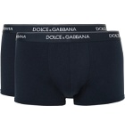 Dolce & Gabbana - Two-Pack Stretch-Cotton Boxer Briefs - Blue