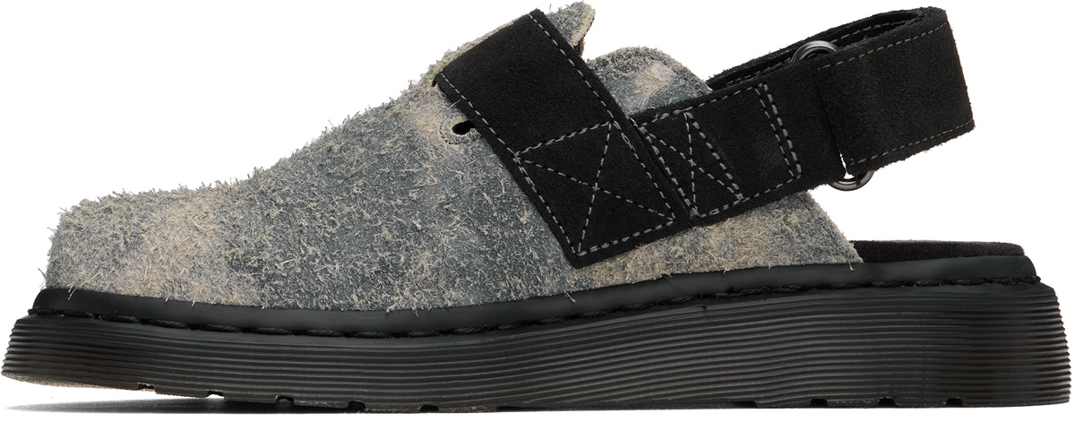 Dr. Martens Gray Jorge II Hairy Suede Slingback Mules Dr. Martens