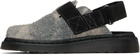Dr. Martens Gray Jorge II Hairy Suede Slingback Mules