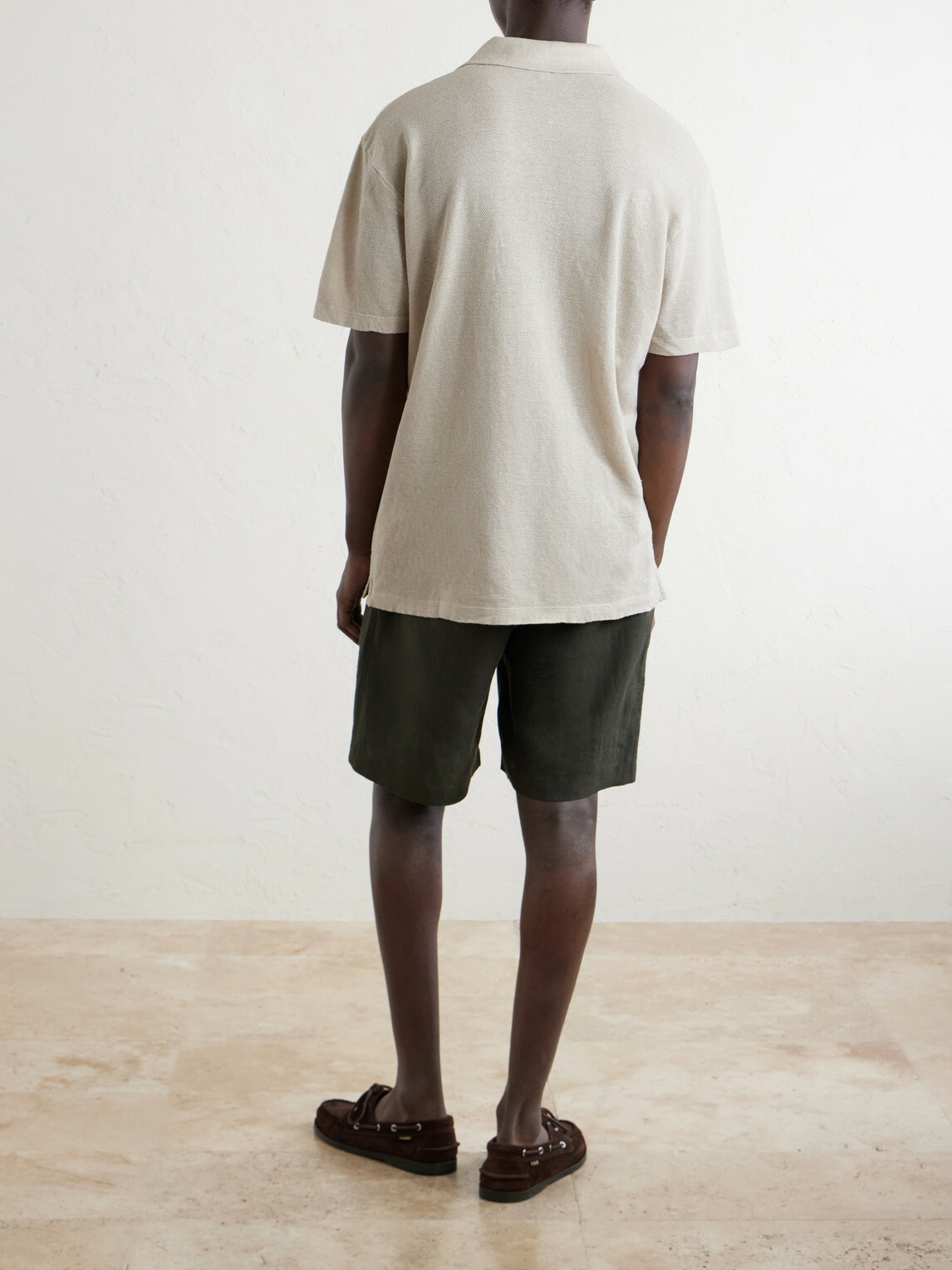 Sunspel - Linen-Piqué Polo Shirt - Neutrals