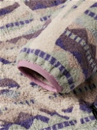 KAPITAL - Ashland Printed Fleece Zip-Up Sweatshirt - Purple