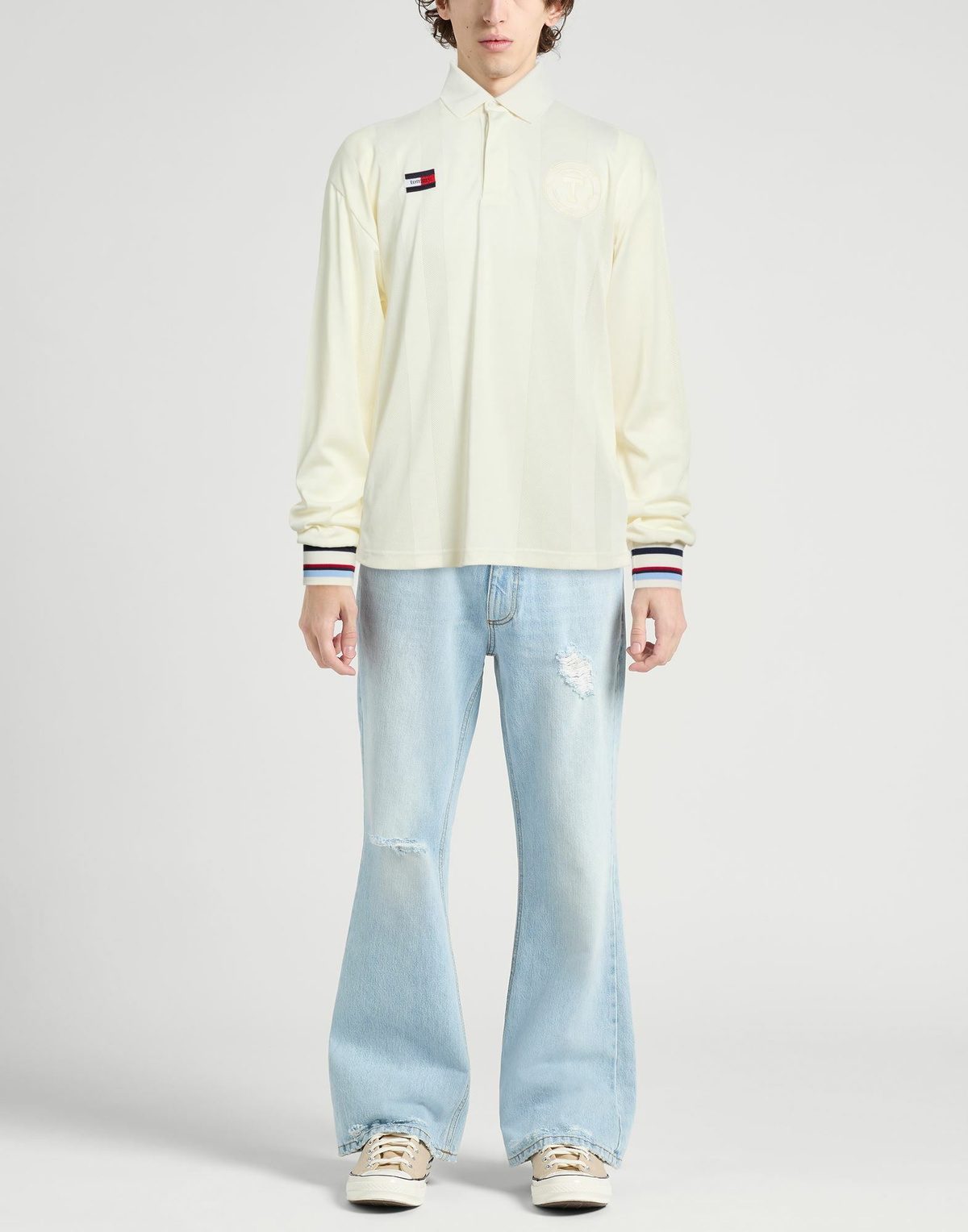 Tommy Jeans Mens Polo shirt Cream