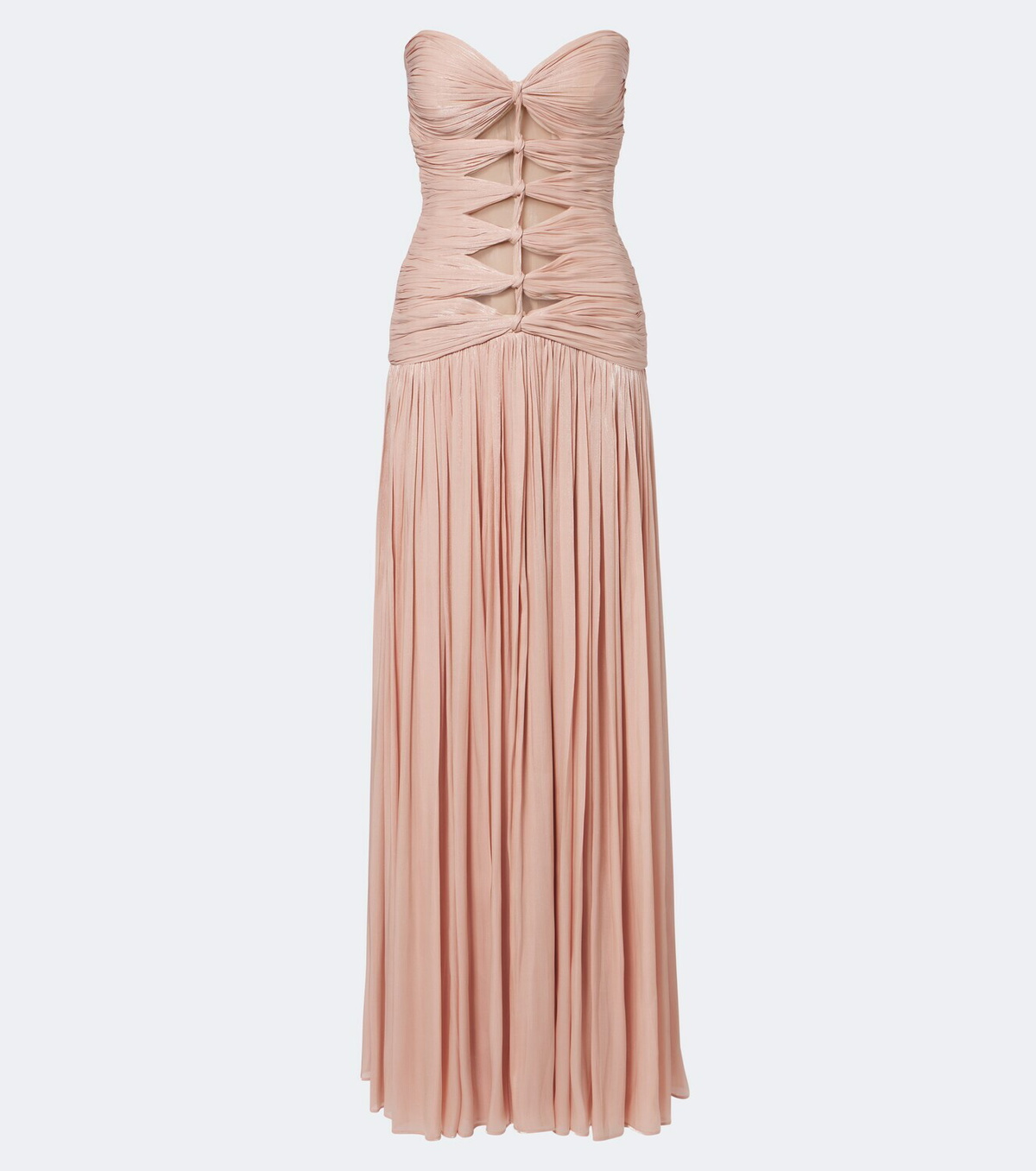 Costarellos Ruched Lurex® georgette gown