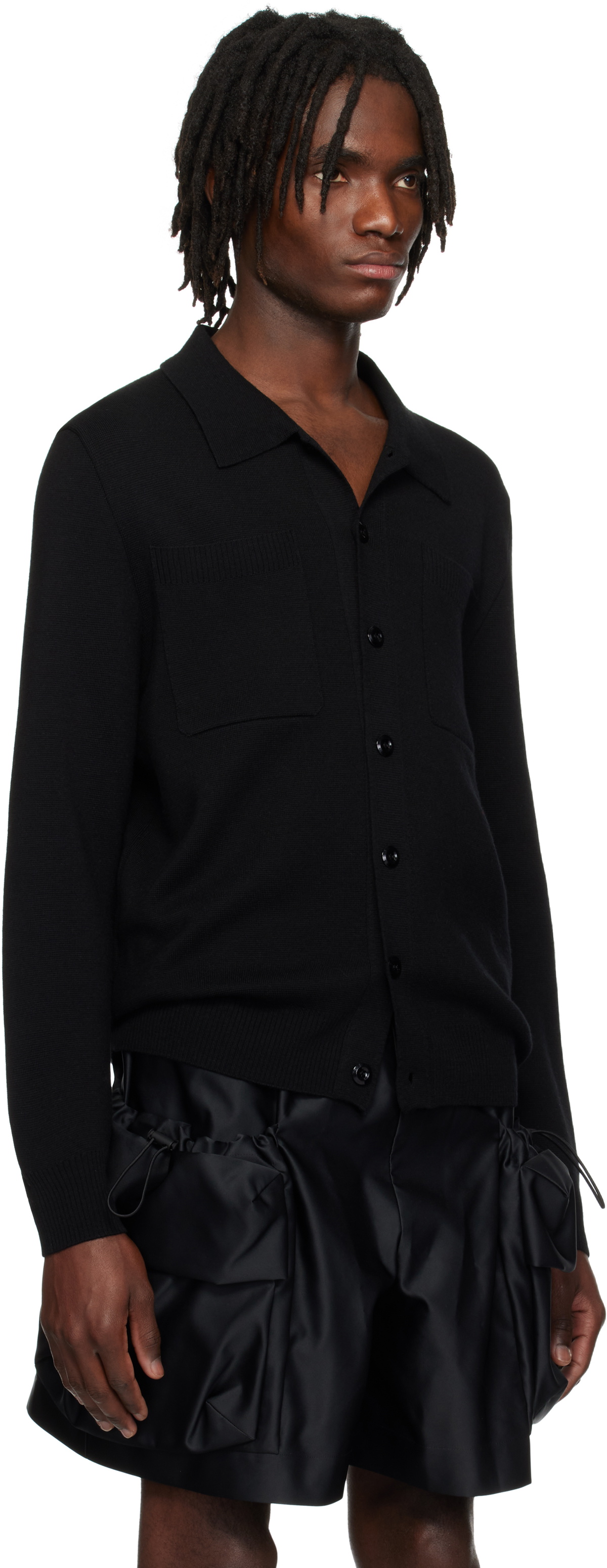 Simone Rocha Black Knit Workwear Cardigan