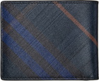 Burberry Navy Check Bifold Wallet