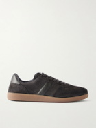 TOM FORD - Archer Leather-Trimmed Suede Sneakers - Gray