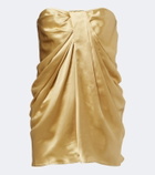 Tove Eden gathered silk satin bustier top