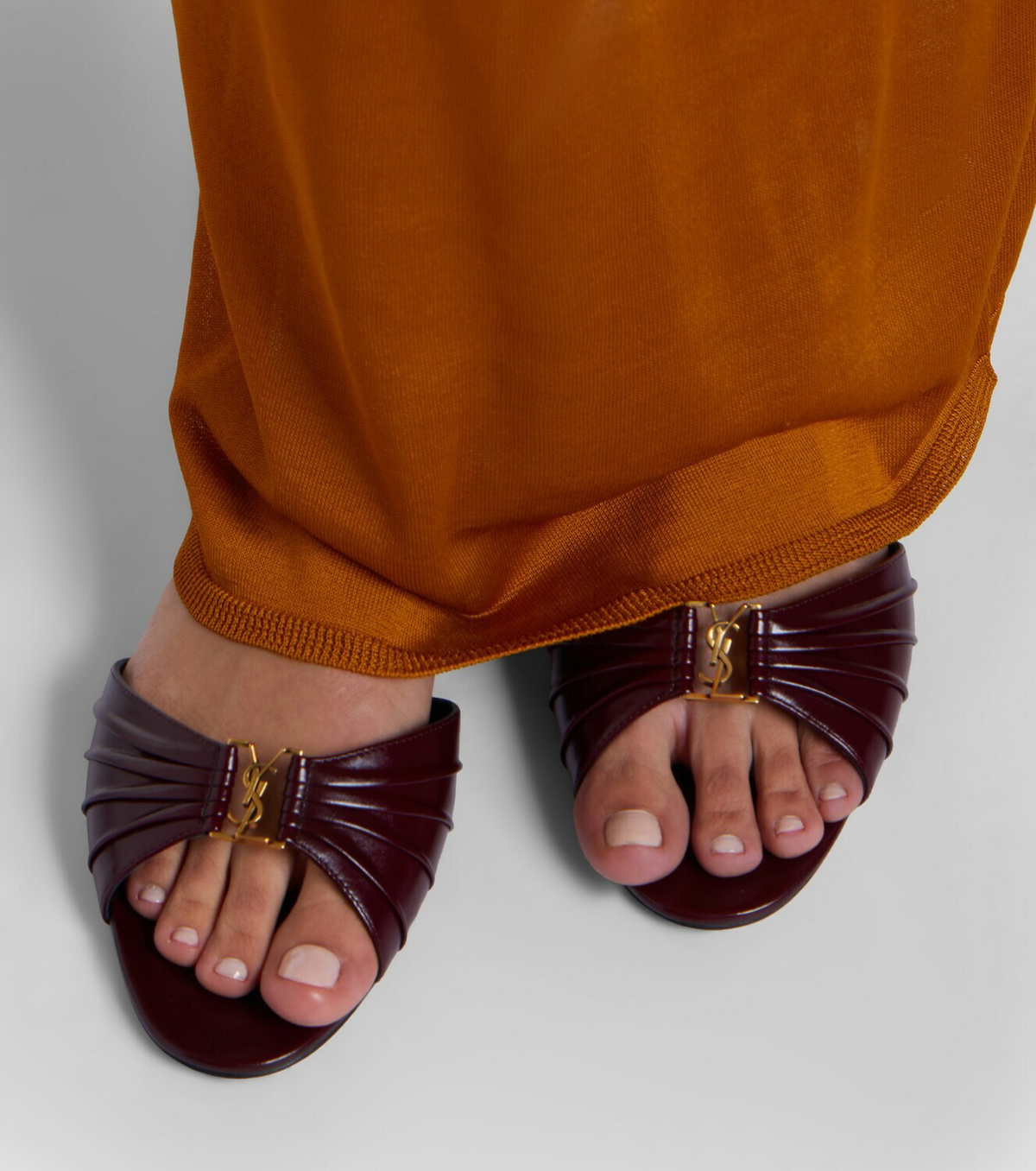 Saint Laurent Babylone leather slides