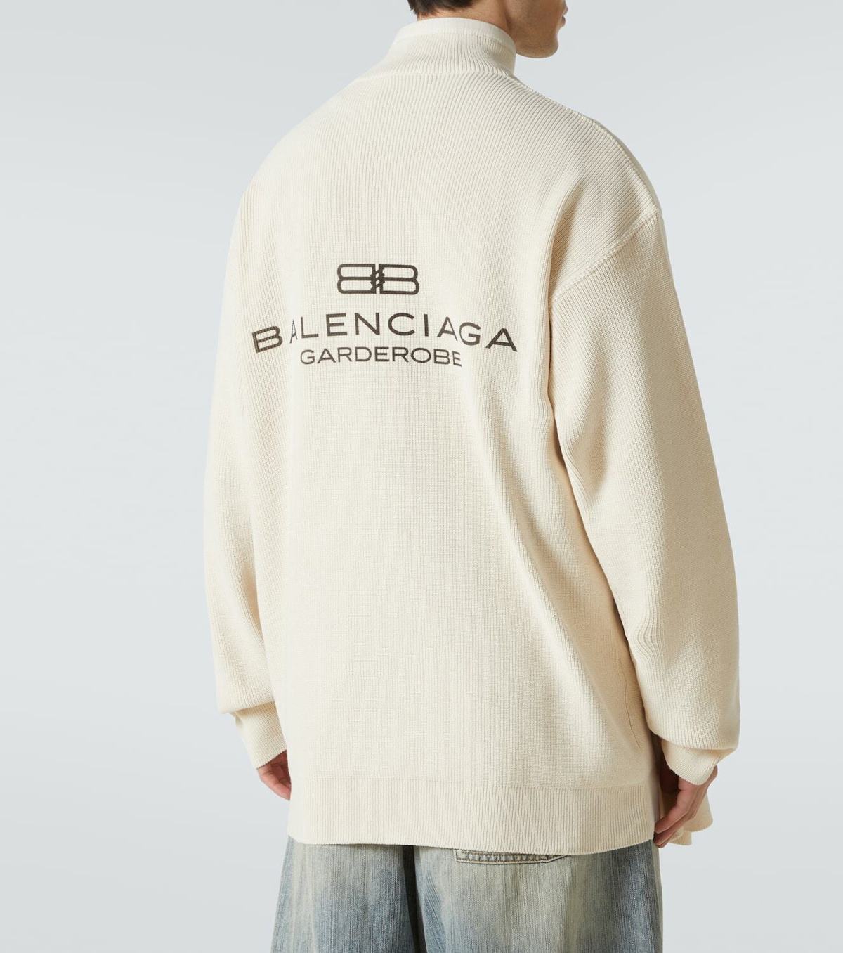 Balenciaga Logo cotton-blend zip-up cardigan Balenciaga
