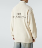 Balenciaga Logo cotton-blend zip-up cardigan