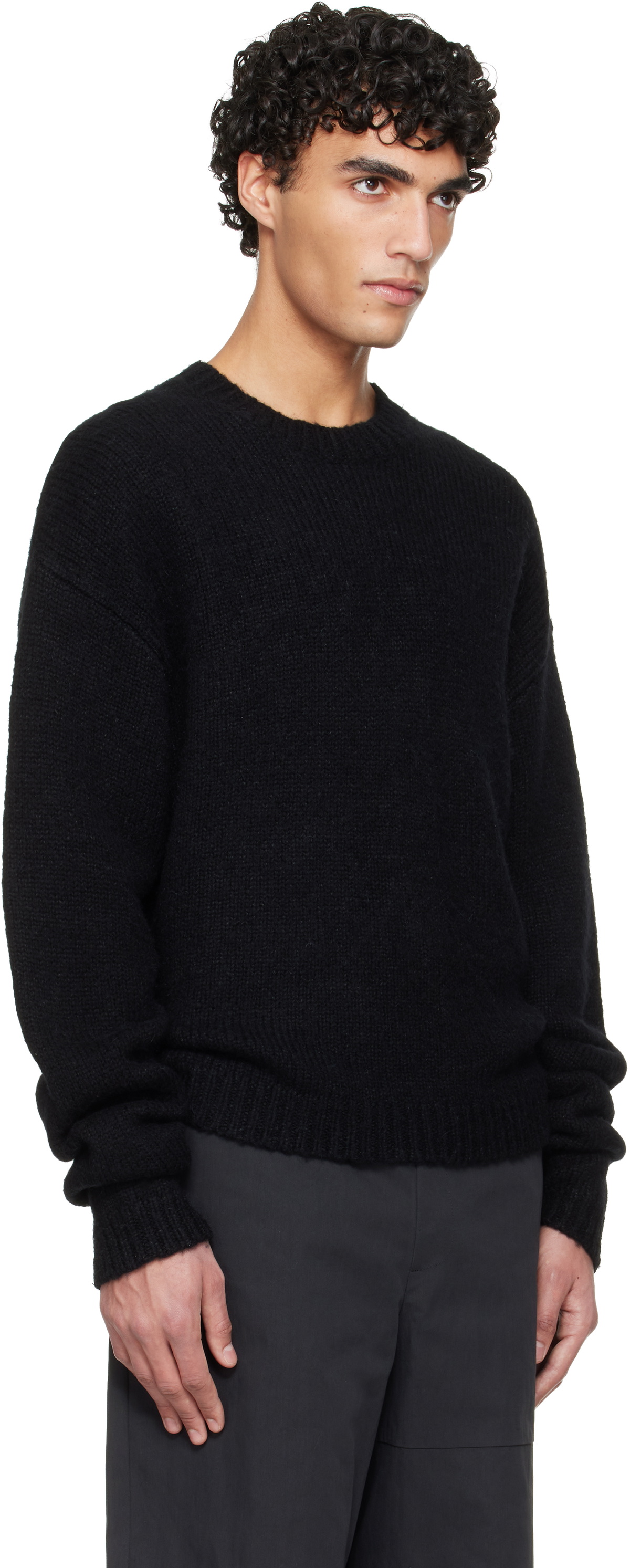HELIOT EMIL Black Roan Alpaca Knit Sweater