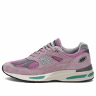 New Balance 991v2 Sneaker in Polignac/Toadstool/Silver