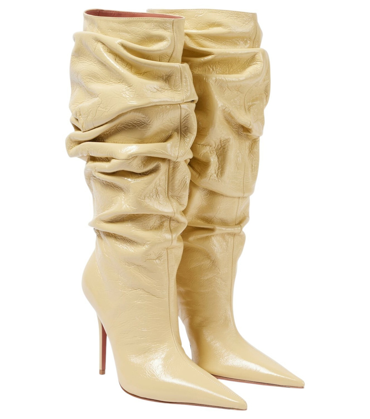 ロングブーツ AMINA MUADDI Sand fabric Veneda boots Veneda Stretch Boots (VENEDA-STRETCH-95-FUZZY-TAUPE)