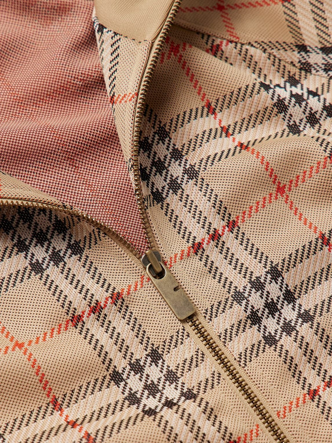 Burberry - Checked Jacquard-Knit Zip-Up Sweatshirt - Neutrals