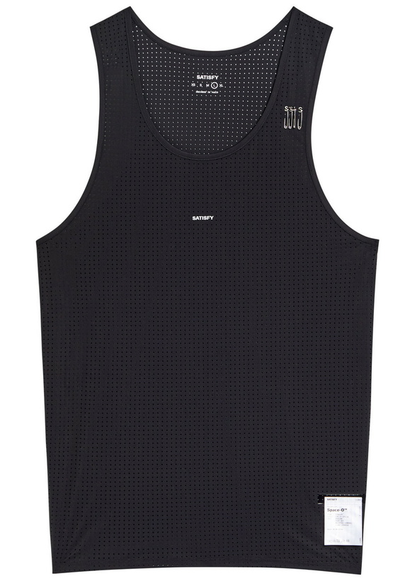 Photo: Satisfy Space-o Perforated Stretch-jersey Vest Black