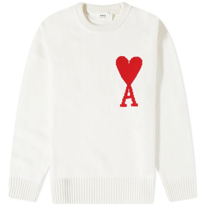 Photo: AMI Paris AMI ADC Large Crew Knit Sweater in White