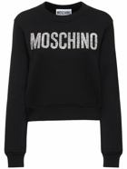 MOSCHINO - Jersey Logo Long Sleeve Crop Sweatshirt