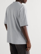 Balenciaga - Oversized Logo-Embroidered Cotton-Jersey T-Shirt - Gray