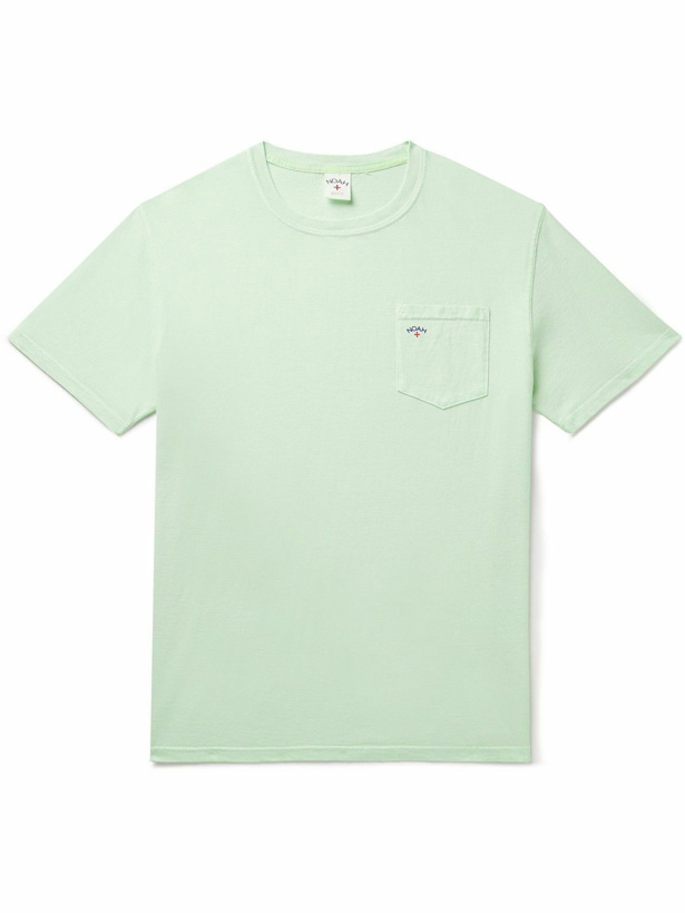 Photo: Noah - Core Logo-Print Cotton-Blend Jersey T-Shirt - Green