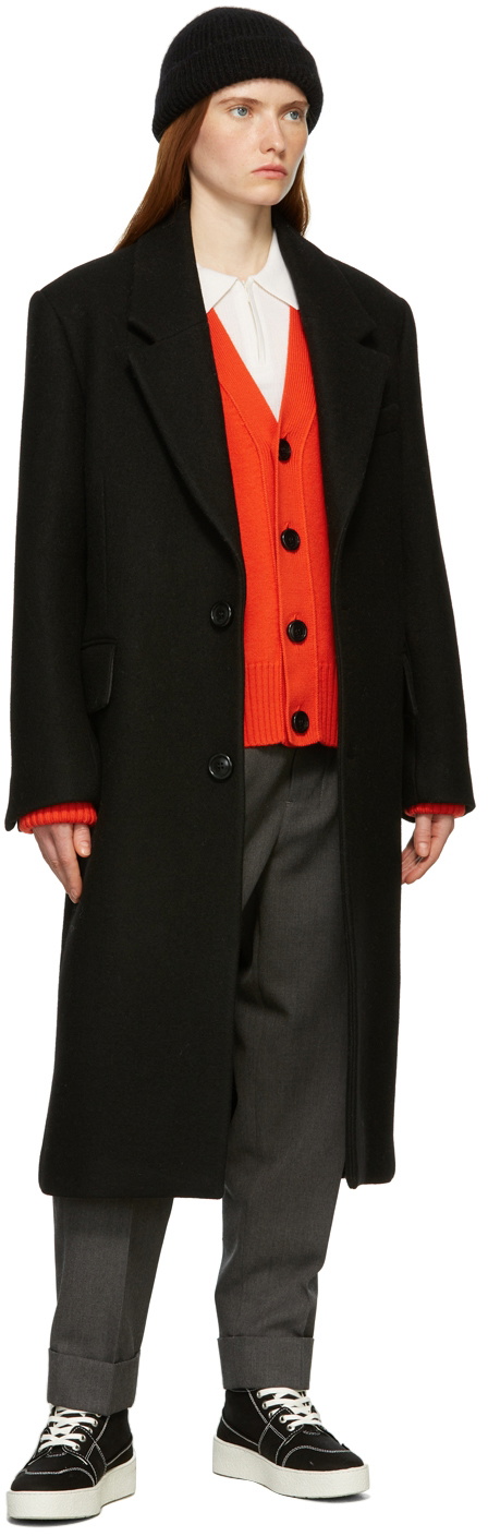 AMI Alexandre Mattiussi Black Structured Oversize Coat AMI