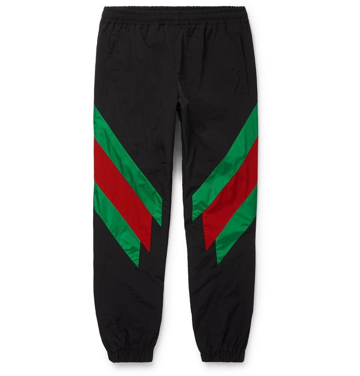 Photo: Gucci - Tapered Striped Shell Trousers - Men - Black