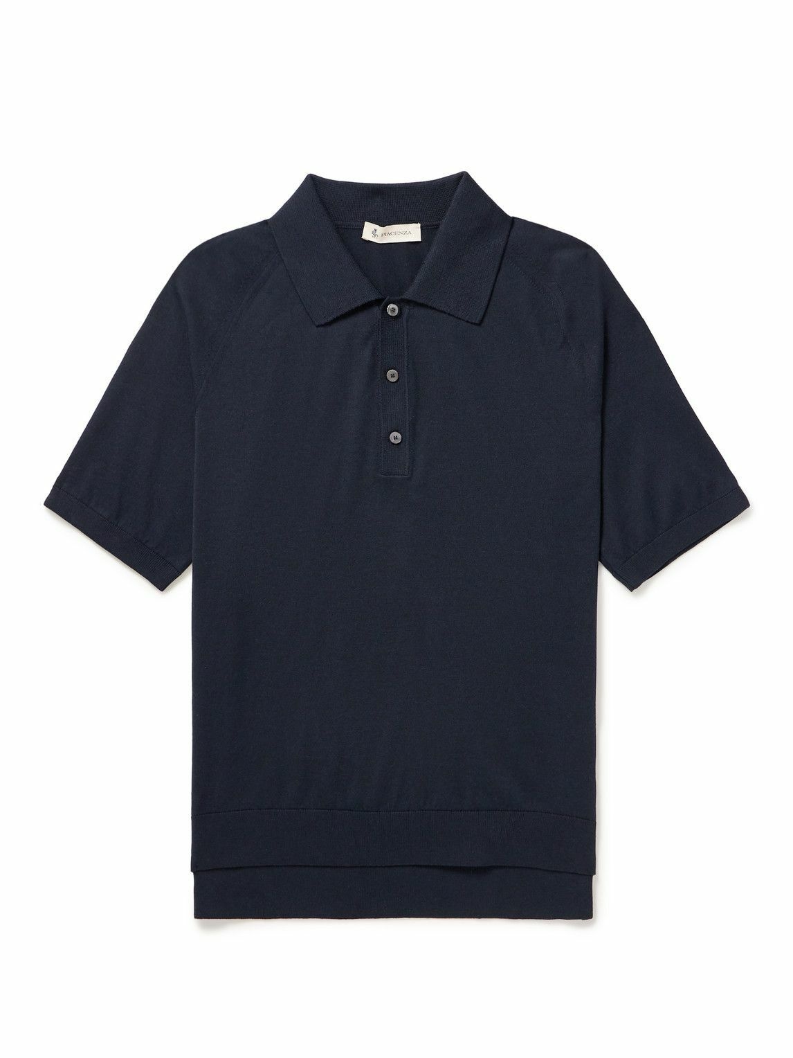 Piacenza Cashmere - Silk and Cotton-Blend Polo Shirt - Blue