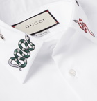 Gucci - Duke Slim-Fit Embroidered Cotton-Poplin Shirt - Men - White