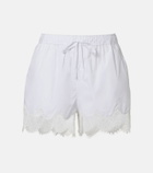 Simkhai Lace-trimmed cotton shorts