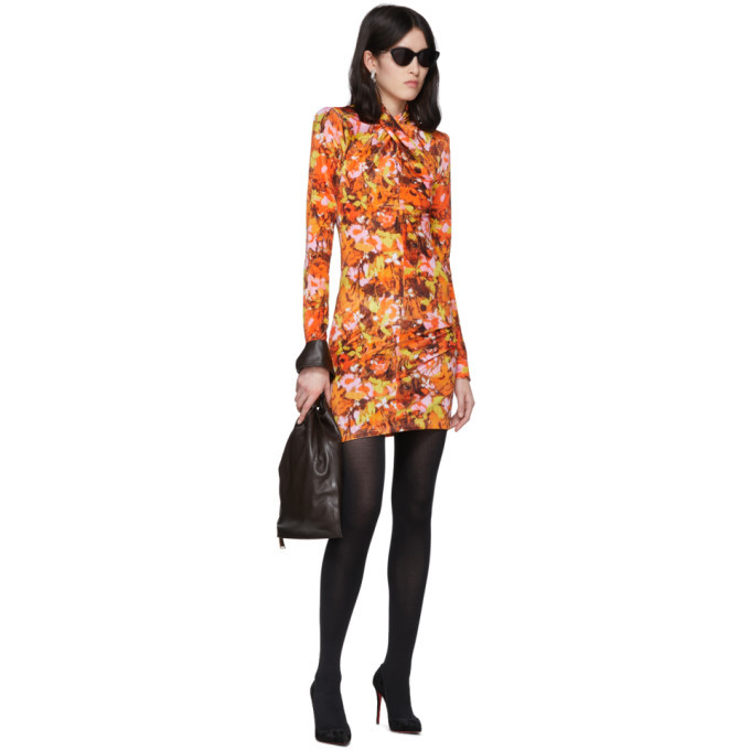 Richard Quinn Orange Floral Dress