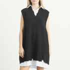 MM6 Maison Margiela Women's Knitted V-Neck Mini Dress in Black
