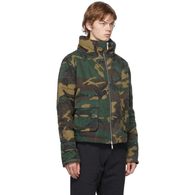 Rhude Green Camo Puffer Jacket Rhude
