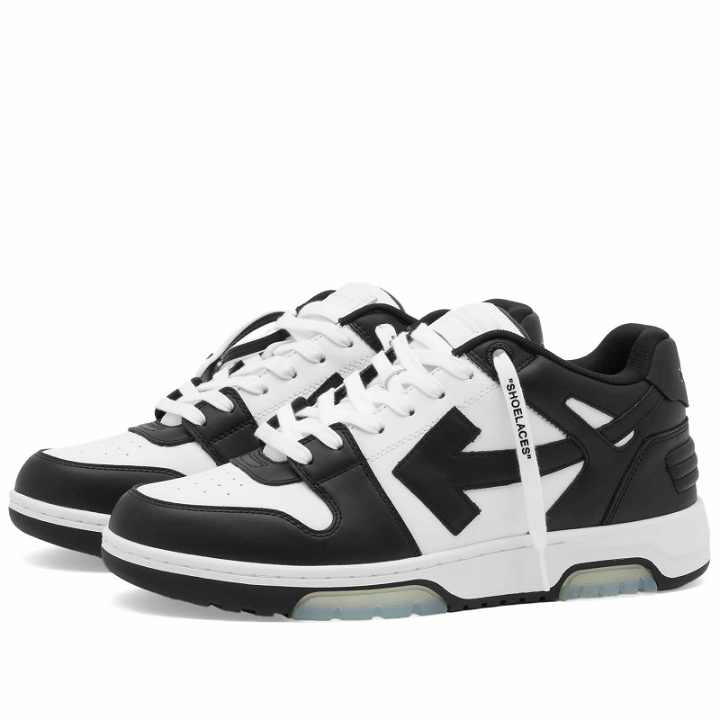 Photo: Off-White Men's Out Of Office Low Leather Sneakers in White/Black