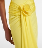 David Koma Floral-appliqué jersey cocktail dress
