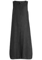 Eileen Fisher Lantern Linen Midi Dress Charcoal