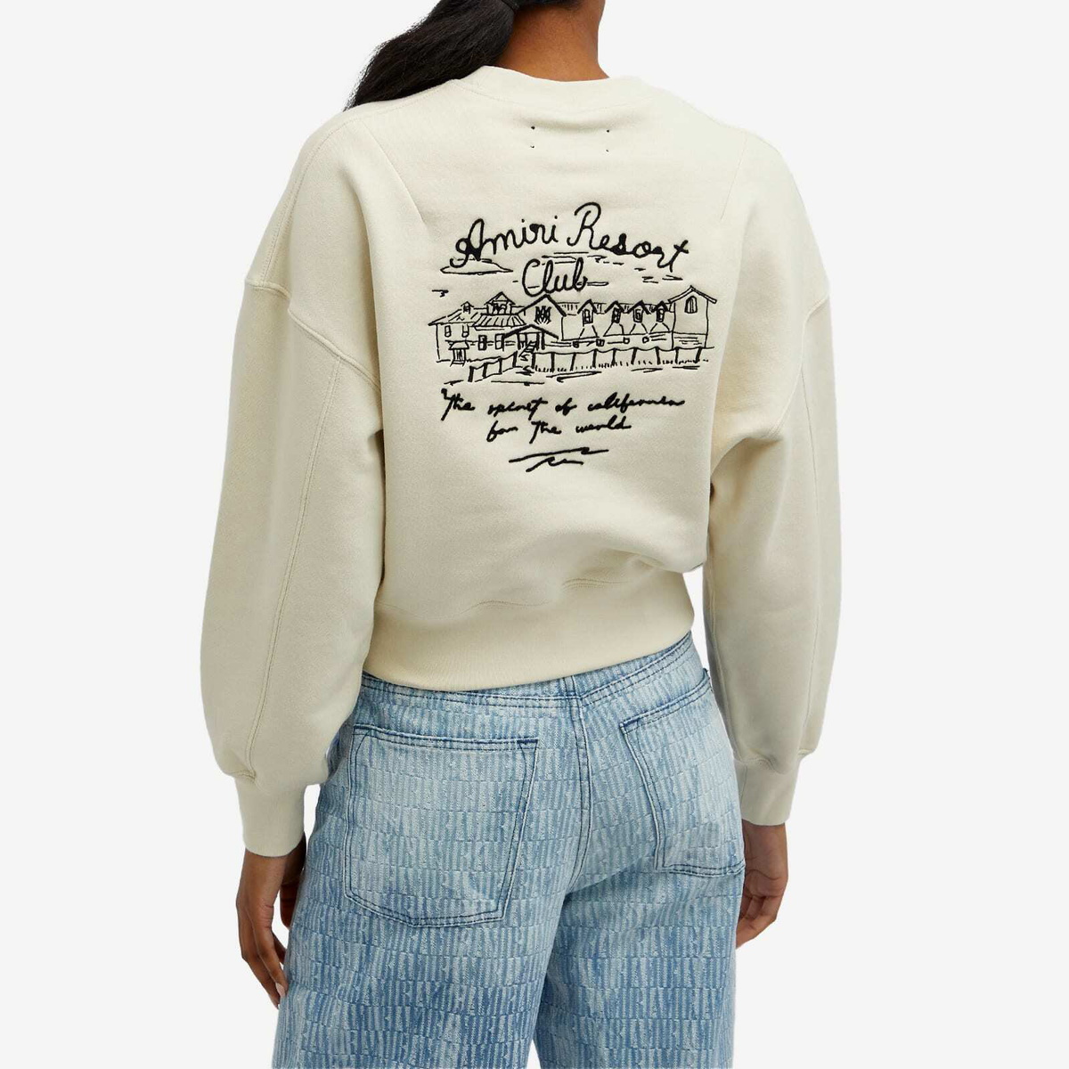 AMIRI Women's Spirit Crew Sweat in Alabaster