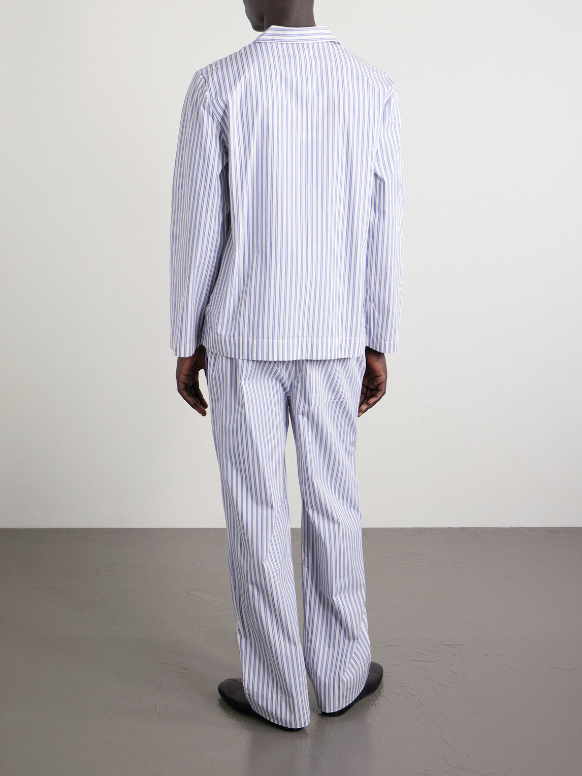 TEKLA - Striped Organic Cotton-Poplin Pyjamas - Gray
