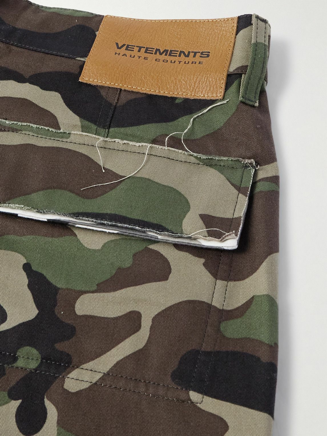 VETEMENTS - Wide-Leg Patchwork Camouflage-Print Cotton-Canvas Cargo Trousers - Green