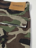 VETEMENTS - Wide-Leg Patchwork Camouflage-Print Cotton-Canvas Cargo Trousers - Green