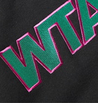 WTAPS - Drifters Embroidered Mélange Fleece-Back Cotton-Blend Jersey Hoodie - Black